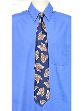 Christian Dior Monsieur Men's Silk Tie Blue /Brown Paisley Design Made Italy 246